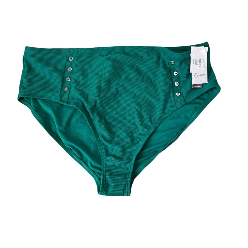 Time and Tru Green High-Waisted Bikini Bottom